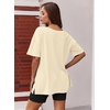 image:imageEkouaer Womens Pajamas 2 Piece Lounge Sets Oversized V Neck TShirts Tops Biker Shorts Set Workout Reversible Tracksuit SXXLApricot