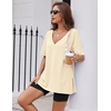 image:imageEkouaer Womens Pajamas 2 Piece Lounge Sets Oversized V Neck TShirts Tops Biker Shorts Set Workout Reversible Tracksuit SXXLApricot