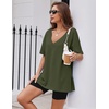 image:imageEkouaer Womens Pajamas 2 Piece Lounge Sets Oversized V Neck TShirts Tops Biker Shorts Set Workout Reversible Tracksuit SXXLArmy GreenBlack
