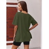 image:imageEkouaer Womens Pajamas 2 Piece Lounge Sets Oversized V Neck TShirts Tops Biker Shorts Set Workout Reversible Tracksuit SXXLArmy GreenBlack