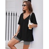 image:imageEkouaer Womens Pajamas 2 Piece Lounge Sets Oversized V Neck TShirts Tops Biker Shorts Set Workout Reversible Tracksuit SXXLBlackDark Gray
