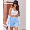 image:imageEkouaer Womens Pajamas 2 Piece Lounge Sets Oversized V Neck TShirts Tops Biker Shorts Set Workout Reversible Tracksuit SXXLLight Blue