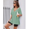 image:imageEkouaer Womens Pajamas 2 Piece Lounge Sets Oversized V Neck TShirts Tops Biker Shorts Set Workout Reversible Tracksuit SXXLLight Green