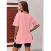 image:imageEkouaer Womens Pajamas 2 Piece Lounge Sets Oversized V Neck TShirts Tops Biker Shorts Set Workout Reversible Tracksuit SXXLOrange PinkBlack