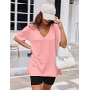 image:imageEkouaer Womens Pajamas 2 Piece Lounge Sets Oversized V Neck TShirts Tops Biker Shorts Set Workout Reversible Tracksuit SXXLOrange PinkBlack