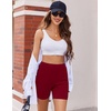 image:imageEkouaer Womens Pajamas 2 Piece Lounge Sets Oversized V Neck TShirts Tops Biker Shorts Set Workout Reversible Tracksuit SXXLWine Red