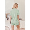 image:imageEkouaer Womens Pajamas 2 Piece Ribbed Knit Pjs Button Down Sleepwear Set Summer Casual Loungewear Lounge SetsLight Green