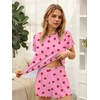 image:imageEkouaer Womens Pajamas 2 Piece Ribbed Knit Pjs Short Sleeve Sleepwear Set Summer Soft Pajamas Set Casual Lounge SetsPink Cherry Bow