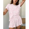 image:imageEkouaer Womens Pajamas 2 Piece Ribbed Knit Pjs Short Sleeve Sleepwear Set Summer Soft Pajamas Set Casual Lounge SetsPink Leopard