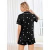image:imageEkouaer Womens Pajamas Set 2 Pack Button Down Summer Sleepwear Short Sleeve Comfy Pjs Loungewear SetBlackBlack Stars