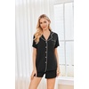 image:imageEkouaer Womens Pajamas Set 2 Pack Button Down Summer Sleepwear Short Sleeve Comfy Pjs Loungewear SetBlackWine Red