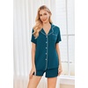 image:imageEkouaer Womens Pajamas Set 2 Pack Button Down Summer Sleepwear Short Sleeve Comfy Pjs Loungewear SetBlue GreenLight Gray Stars
