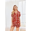 image:imageEkouaer Womens Pajamas Set 2 Pack Button Down Summer Sleepwear Short Sleeve Comfy Pjs Loungewear SetChristmas RedChristmas Green