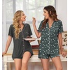 image:imageEkouaer Womens Pajamas Set 2 Pack Button Down Summer Sleepwear Short Sleeve Comfy Pjs Loungewear SetGrayGray Stars
