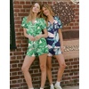image:imageEkouaer Womens Pajamas Set 2 Pack Button Down Summer Sleepwear Short Sleeve Comfy Pjs Loungewear SetNavy LeavesPink Leaves