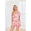 image:imageEkouaer Womens Pajamas Set 2 Pack Button Down Summer Sleepwear Short Sleeve Comfy Pjs Loungewear SetPink BowWhite Bow