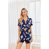 image:imageEkouaer Womens Pajamas Set 2 Pack Button Down Summer Sleepwear Short Sleeve Comfy Pjs Loungewear SetWhite Cocktail GlassNavy Baseball