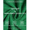 image:imageEkouaer Womens Pajamas Set 2 Piece Lounge Sets Ribbed Knit Button Down Pjs Set Fleece Long Sleeve SleepwearForest Green