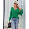 image:imageEkouaer Womens Pajamas Set 2 Piece Lounge Sets Ribbed Knit Button Down Pjs Set Fleece Long Sleeve SleepwearForest Green