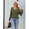 image:imageEkouaer Womens Pajamas Set 2 Piece Lounge Sets Ribbed Knit Button Down Pjs Set Fleece Long Sleeve SleepwearSage Green