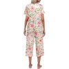 image:imageEkouaer Womens Pajamas Set Short Sleeve Top With Capri Pants Pjs Lounge amp Sleepwear Set SXXL01 WhitePink Floral