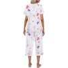 image:imageEkouaer Womens Pajamas Set Short Sleeve Top With Capri Pants Pjs Lounge amp Sleepwear Set SXXL0white With Pink Flowers