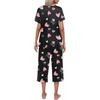 image:imageEkouaer Womens Pajamas Set Short Sleeve Top With Capri Pants Pjs Lounge amp Sleepwear Set SXXLBlack Heart