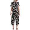 image:imageEkouaer Womens Pajamas Set Short Sleeve Top With Capri Pants Pjs Lounge amp Sleepwear Set SXXLBlackPink Flower