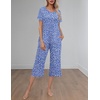 image:imageEkouaer Womens Pajamas Set Short Sleeve Top With Capri Pants Pjs Lounge amp Sleepwear Set SXXLBlueWhite Pot