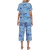 image:imageEkouaer Womens Pajamas Set Short Sleeve Top With Capri Pants Pjs Lounge amp Sleepwear Set SXXLCashew Navy Blue