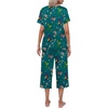 image:imageEkouaer Womens Pajamas Set Short Sleeve Top With Capri Pants Pjs Lounge amp Sleepwear Set SXXLDark GreenCarton Print