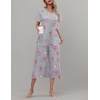 image:imageEkouaer Womens Pajamas Set Short Sleeve Top With Capri Pants Pjs Lounge amp Sleepwear Set SXXLGrayWhite PotCarton Animal