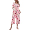 image:imageEkouaer Womens Pajamas Set Short Sleeve Top With Capri Pants Pjs Lounge amp Sleepwear Set SXXLPinkCute Sheep