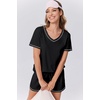 image:imageEkouaer Womens Pajamas Sets Soft 95 Cotton Pjs Short Sleeve Lounge Sets Casual Two Piece Pjs With PocketsBlack