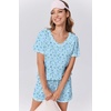 image:imageEkouaer Womens Pajamas Sets Soft 95 Cotton Pjs Short Sleeve Lounge Sets Casual Two Piece Pjs With PocketsBlue Flowers