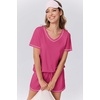 image:imageEkouaer Womens Pajamas Sets Soft 95 Cotton Pjs Short Sleeve Lounge Sets Casual Two Piece Pjs With PocketsHot Pink