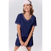 image:imageEkouaer Womens Pajamas Sets Soft 95 Cotton Pjs Short Sleeve Lounge Sets Casual Two Piece Pjs With PocketsNavy Blue