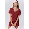 image:imageEkouaer Womens Pajamas Sets Soft 95 Cotton Pjs Short Sleeve Lounge Sets Casual Two Piece Pjs With PocketsWine Red