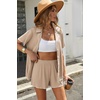image:imageEkouaer Womens Ribbed Button Down Pajamas Sets 2 Piece Short Sleeve Shorts Pjs Knit Lounge SetsKhakiWhite