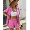 image:imageEkouaer Womens Ribbed Button Down Pajamas Sets 2 Piece Short Sleeve Shorts Pjs Knit Lounge SetsRose Leopard