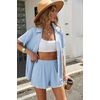 image:imageEkouaer Womens Ribbed Button Down Pajamas Sets 2 Piece Short Sleeve Shorts Pjs Knit Lounge SetsSky Blue