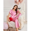 image:imageEkouaer Womens Satin Silky Pajama Set 2 Piece Short Sleeve Shirt with Long Pants Pjs Sets Soft PJ Loungewear SXXLCoral Pink