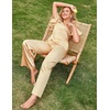 image:imageEkouaer Womens Satin Silky Pajama Set 2 Piece Short Sleeve Shirt with Long Pants Pjs Sets Soft PJ Loungewear SXXLKhaki