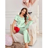 image:imageEkouaer Womens Satin Silky Pajama Set 2 Piece Short Sleeve Shirt with Long Pants Pjs Sets Soft PJ Loungewear SXXLLight Green