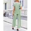 image:imageEkouaer Womens Satin Silky Pajama Set 2 Piece Short Sleeve Shirt with Long Pants Pjs Sets Soft PJ Loungewear SXXLLight Green