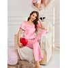 image:imageEkouaer Womens Satin Silky Pajama Set 2 Piece Short Sleeve Shirt with Long Pants Pjs Sets Soft PJ Loungewear SXXLLight Pink
