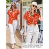 image:imageEkouaer Womens Silk Pajama Sets 2 Piece Satin Pj Set Button Down Shirt and Shorts Lounge Sets Classic with PocketsRed Christmas Trees