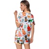 image:imageEkouaer Womens Silk Satin Pajamas Set Animals Print Pjs Button Down Short Sleeve Lounge Set 2 Piece SleepwearBlue Cat