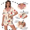 image:imageEkouaer Womens Silk Satin Pajamas Set Animals Print Pjs Button Down Short Sleeve Lounge Set 2 Piece SleepwearColored Puppy
