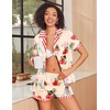 image:imageEkouaer Womens Silk Satin Pajamas Set Animals Print Pjs Button Down Short Sleeve Lounge Set 2 Piece SleepwearColored Puppy